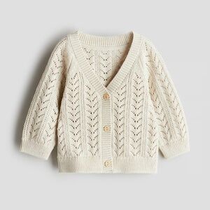 H&M Cream Woven Cardigan 12-18M